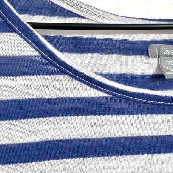 Aerie mariner stripe glitter kiss print graphic t-shirt, size XS - Picture 3 of 8